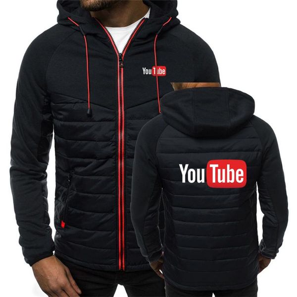 Sudaderas con capucha para hombre YouTube 2021 Est, chaquetas de invierno, abrigos cortavientos más cálidos, prendas de vestir impermeables de algodón, camisetas informales con cremallera, ropa