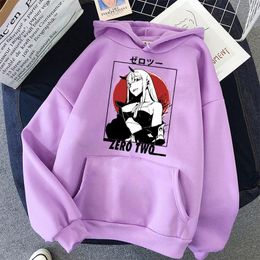 Sweats à capuche pour hommes Sweatshirts Zero Two Print Kawaii Anime DARLING In The FRANXX Hommes Femmes Vêtements décontractés HarajukuMen's