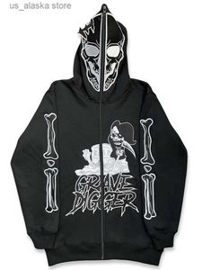 Heren Hoodies Sweatshirts Zip Hoodie emo Star skelet goth Sweatshirt Sport Jas Pullover Gothic Lange mouw Oversized hoodie Y2k jas Heren hoodies T230731