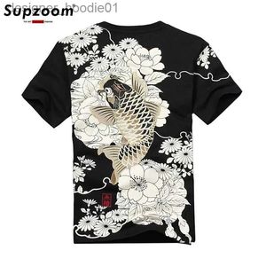 Heren Hoodies Sweatshirts ZOOM NIEUWE AANKOMST Mode Breien Hot verkopen Chinees borduurwerk kort tapijt Tattoo o-neck katoen casual t-shirt C240412