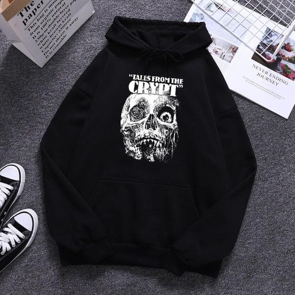 Sweats à capuche pour hommes Tales From The Crypt Horror Skull Prints Male Cute Fleece Clothes High Street Hip Hop Sweat Pocket Mens Pullover