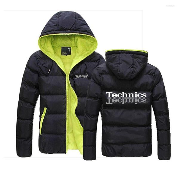 Sweats à capuche pour hommes Technics 2022 Dj 1200 Platine Musique Hiver Couleur Bloc Zip Veste Coton Manteaux Mince Mode Chaud Vêtements D'extérieur