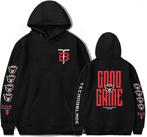 Sweats à capuche pour hommes Technoblade Merch bon jeu à capuche unisexe à manches longues femmes hommes sweat ne meurt jamais 2023 repos en paix vêtements