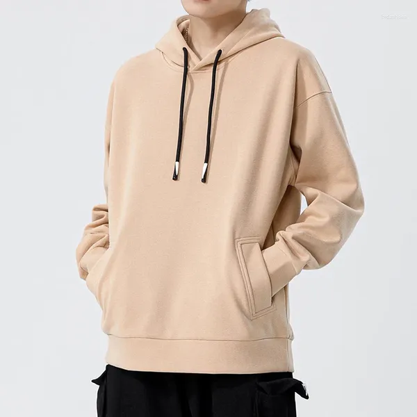 Sudaderas con capucha para hombres TFETTERS Marca Sudadera con capucha holgada para hombres 2023 Otoño Invierno Sudaderas de color caqui Parejas Ropa de calle coreana Chándal