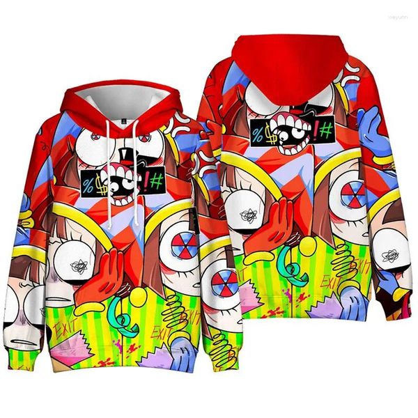 Sweats à capuche pour hommes The Amazing Digital Circus Pomni 3D Print Sweatshirt pour garçon fille vêtements Anime à capuche mode vêtements hauts cadeau à capuche