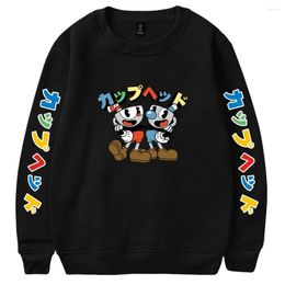 Heren Hoodies The Cuphead Show Cartoon Sweatshirt Crewneck Long Sleeve mannen dames uit het kader Harajuku streetwear 2022 American Anime