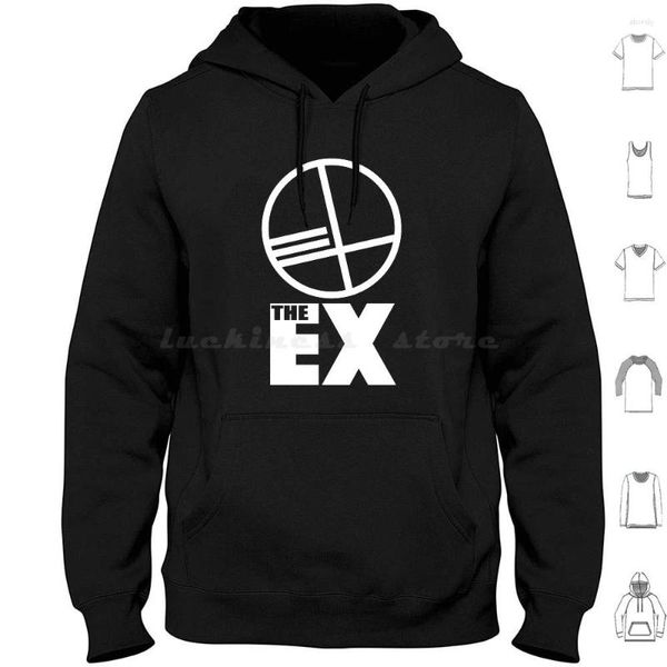 Sweats à capuche pour hommes The Ex Band Manches longues Musique Noise Punk 40Years Nl Nederland Dutch Europe Noir Blanc