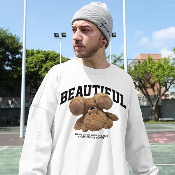 Sweats à capuche pour hommes The Inverted Bear Is Beautiful Coton Homme Sweat-shirt Hip-Hop Mode Sportswear Personnalité Casual Top Individuel Streetwears