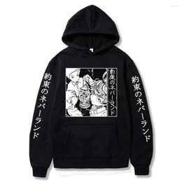 Sweats à capuche homme The Promised Neverland Anime Hoodie Norman Yakusoku No Manga Pull Sweat Tops