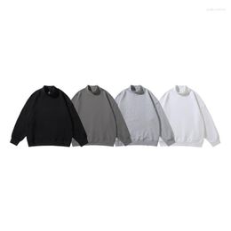 Herren Hoodies Flut Marke Männer Sweatshirt Einfarbig Hälfte Rollkragen Lange Ärmel Pullover Frauen Herbst Lose Streetwear