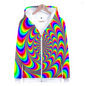 Heren Hoodies Tie Dye 3d Men/Women kleurrijke hoodie zipper sweatshirt heren lente/winterpullover -rits omhoog lagen