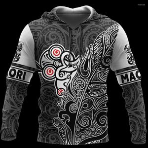 Heren hoodies tiki fern maori tattoo 3d overal gedrukte hoodie voor mannen en vrouwen casual gotische streetwear pullover grappig h206
