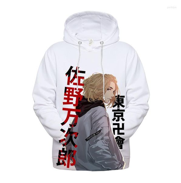 Sudaderas con capucha para hombre Tokyo Revengers Anime Cosplay sudadera con capucha suelta Unisex 3D estampado de gran tamaño 4XL pulóver Casual Streetwear abrigo 2022