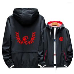 Heren Hoodies Tooling Thin Men Jacket Sariel Touhou Project Cosplay Hoodie Print Zipper Hooded Noctilucent Fashion Black Casual Summer Coat