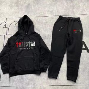 Herenhoodies Trap-star hooded sweatshirts Rood Zwart Grijs Geborduurde letters Logo Heren Dames Fleecetruien