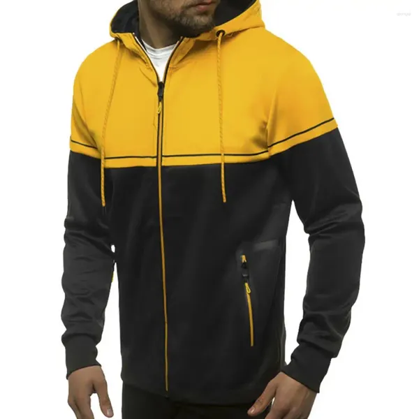 Sudaderas con capucha para hombre Chaqueta de moda para hombre Abrigo ligero con cuello alto transpirable para viajes deportivos