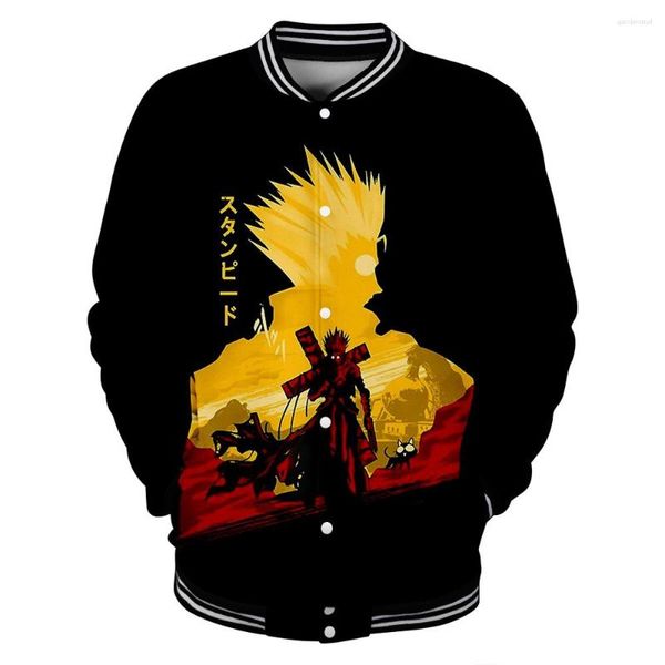 Hommes Hoodies Trigun Stampede Anime Baseball Uniforme Veste À Manches Longues Femmes Hommes Sweat Harajuku Streetwear 2023 Manga 3D Vêtements