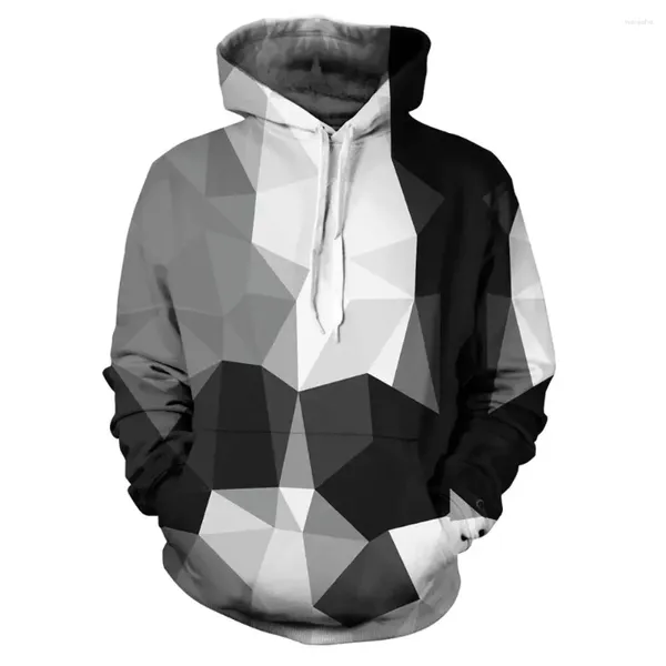 Sudaderas con capucha para hombre, ropa de calle Unisex, primavera y otoño, último patrón geométrico, estampado 3D, Sudadera con capucha de moda Harajuku