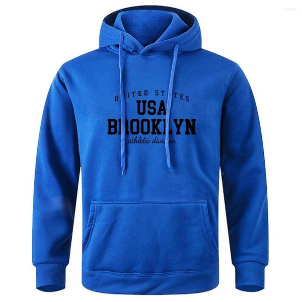 Sweats à capuche pour hommes United States Brooklyn Athletic Division Mens Hooded Respirant Soft Pullover Fashion Classic Loose Sport Original Hoody