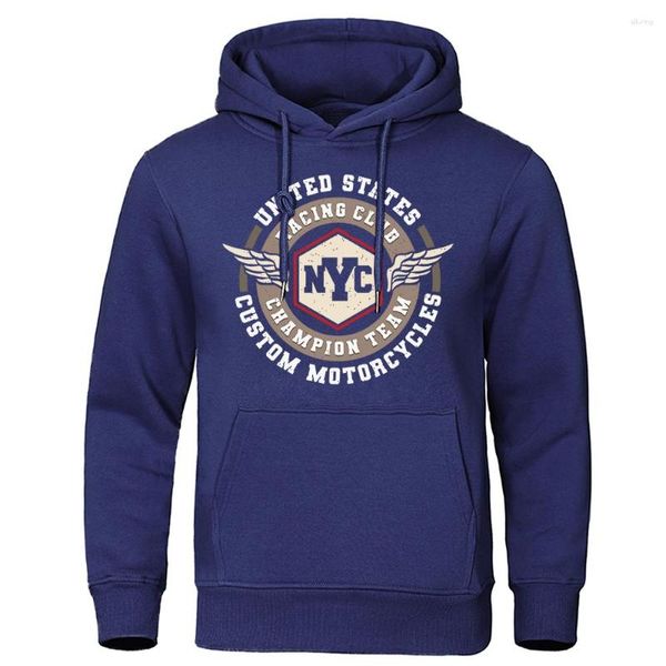 Sweats à capuche pour hommes United States Racing Club Custom Motorcycles Tee Shirts Homme Unique Street T Vintage Doux Vêtements Coton Cool Tshirts Hommes