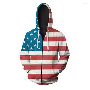 Heren Hoodies USA Amerika Print Zipper Hooded Sweatshirts Men Women 2023 Fashion Casual 3D Hip Hop Streetwear Hoodie Tracksuit