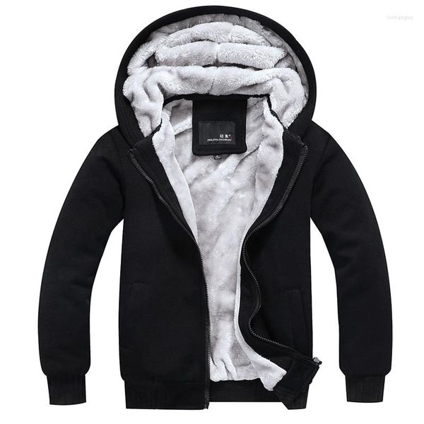 Sudaderas con capucha para hombre Gorro con capucha grueso de terciopelo a la moda con abrigo de invierno con código adicional