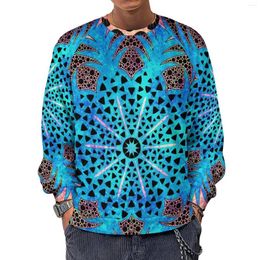 Sweats à capuche pour hommes Vibrant Mandala Streetwear Sweatshirts Hiver Bleu et Rose Ananas Esthétique Couple Surdimensionné Casual O Neck Sweat à capuche