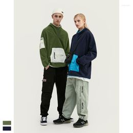 Sweats à capuche pour hommes VIMASS printemps 2023 à la mode marque Hit couleur multifonctionnel poche col montant polaire manteau