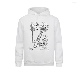 Heren Hoodies Vintage 3D Grafisch Heren Harajuku Vrouwen Moersleutel Patent Tekening Hoodie Opener Monteur Fix Ingenieur Voor Mannen Camisas