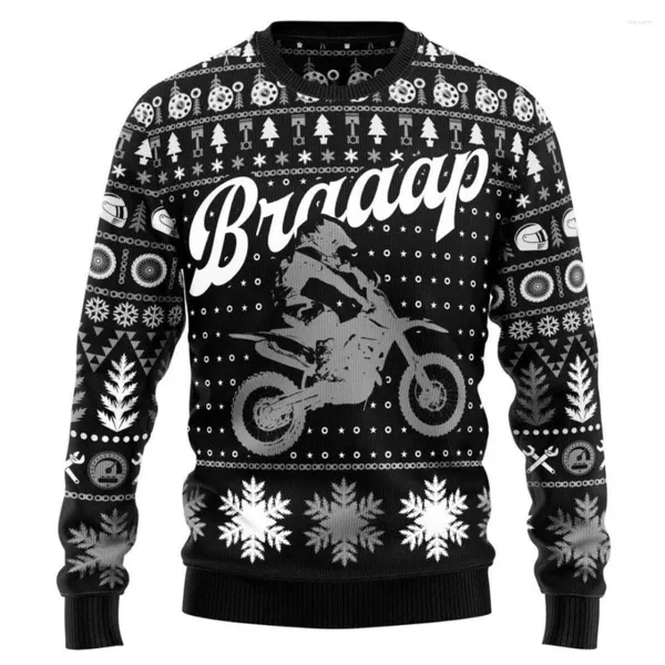 Sweats à capuche pour hommes Vintage pour hommes sweat-shirt de Noël 3D rétro moto surdimensionné t-shirts vêtements masculins Biker Racing T-shirt à manches longues