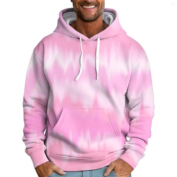 Sudaderas con Capucha para Hombre Sudadera con Capucha Vintage Suelta Estampada Manga Larga Jersey Blusa Otoño Invierno Diario Punk Street Sudadera versátil Top Tie Dye