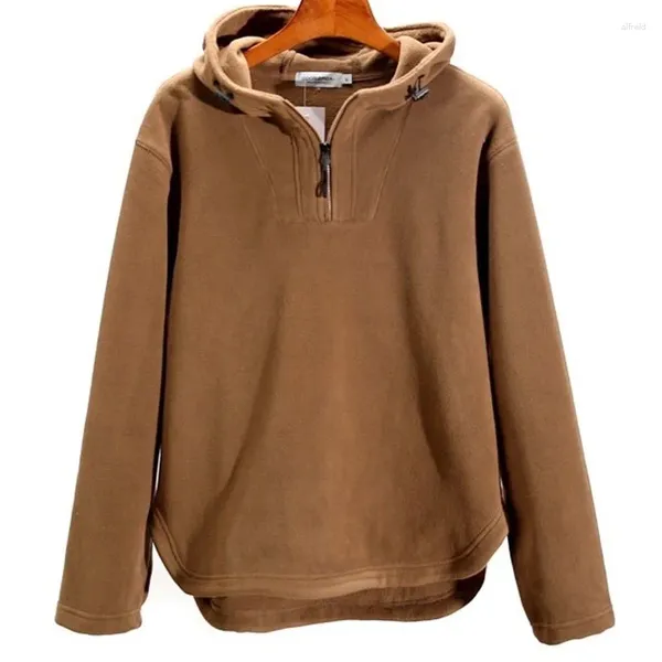 Sudaderas con capucha para hombre, chaqueta Vintage de gran tamaño con capucha, chaqueta con capucha de felpa de lana de doble cara, abrigo grueso y cálido para hombre