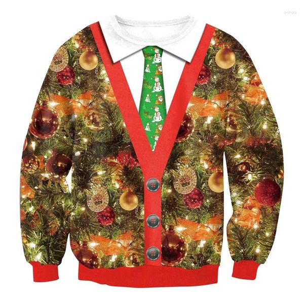 Sudaderas con Capucha para Hombre Sudadera fea de Papá Noel Vintage Decoraciones navideñas Sudadera con Capucha Traje Harajuku Moda Jersey Otoño Ropa de Calle Larga