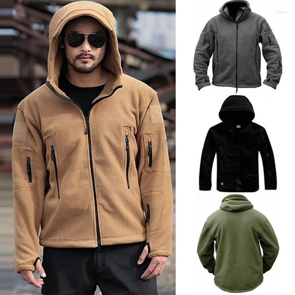 Sudaderas con capucha para hombre Sudadera de lana con cremallera y puntada vintage Sudadera con capucha para hombre Ropa de otoño Chaqueta con capucha de manga larga sólida informal Tops militares para hombres