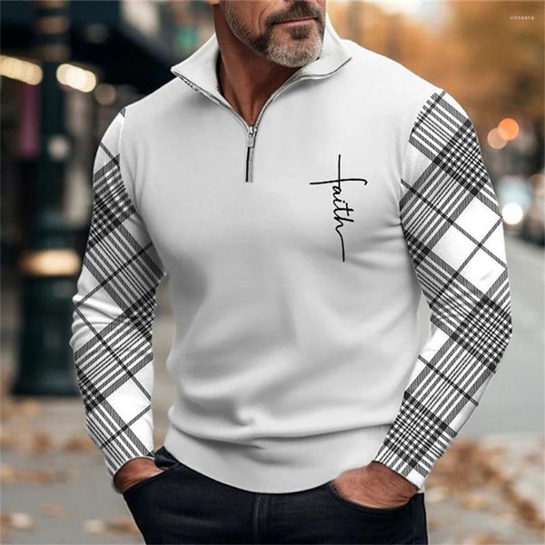 Sudaderas con capucha Vintage con cremallera para hombre, ropa de Jersey holgado de talla grande con estampado de letras de Jesús de manga larga a cuadros 3d