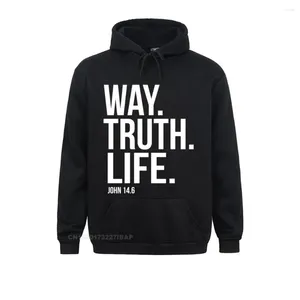 Sudaderas con capucha para hombre Way Truth Life Bible Scripture Verse Sudadera con capucha cristiana impresa en ropa de Anime para hombre sudaderas en oferta