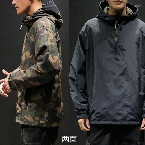 Sudaderas con capucha para hombre, ropa de calle negra, chaqueta de camuflaje militar, sudadera de moda de estilo coreano, ropa Harajuku
