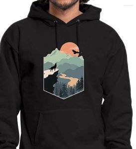 Hoodies voor heren Brede bergrivier Landschapsontwerp Fleece hoodie Trendy outdooractiviteiten voor heren Nieuwigheid Aanpasbare sweatshirts