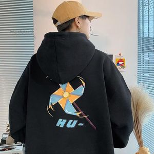 Hommes Hoodies Moulin À Vent Graphique Imprimer Pour Hommes Mode Streetwear Pull À Capuche 2023 Printemps Haute Qualité Mince Sweat Y2K Vêtements