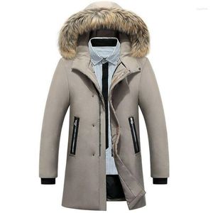 Heren Hoodies Winter Duck Down Hooded Coat Quilted Peded Long Jacket Warm Parka Outdersear XY-001