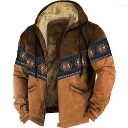 Heren Hoodies Winter Rits Etnisch Traditioneel Patroon Mannen Vrouwen Tribal Koud Sweatshirt Met Lange Mouwen Jas Bovenkleding Kleding