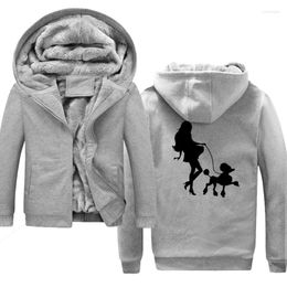 Heren hoodies vrouw hond warme sweatshirts mannen winter dikke fleece jassen casual ritssluiting hoody volwassen jassen topkleding mannetje