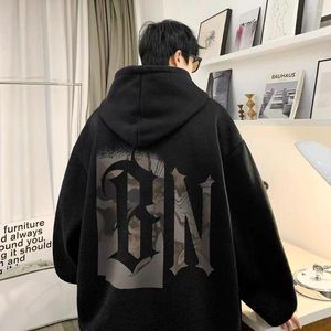 Heren Hoodies Women's Casual Hoodie Loose Color Blocking Fashion Printing Sweatshirt Kpop Kleding Y2K Oversized