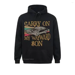 Hoodies masculins Femme Funny Carry On My Wayward Son Vintage Supernatural Tee Streetwear Sweat Impring Wabs