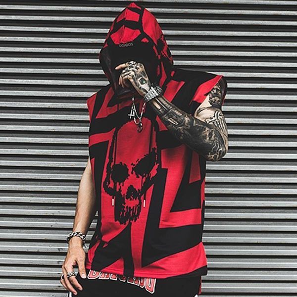 Sudaderas con capucha para hombre Y2K Skeleton Hoodie Men Summer Night Clb Tops Sudaderas Hip Hop Punk Gothic Streetwear Dance Motor Biker