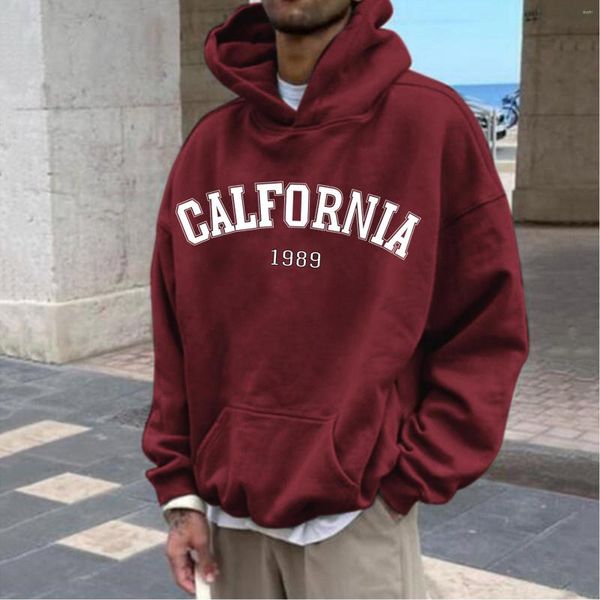 Sudaderas con capucha para hombre, sudadera Y2k, jerséis sólidos, suéter con estampado de letras para otoño e invierno, Tops de manga larga de estilo coreano, blusa de gran tamaño Harajuku