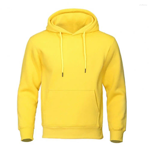 Sweat à capuche pour hommes Yellow / Sweatshirts Men Tops Hoodie Hip Hop Streetwear Outwear Automne Hiver à manches longues Sweat à capuche Male Pullover Tracksuis