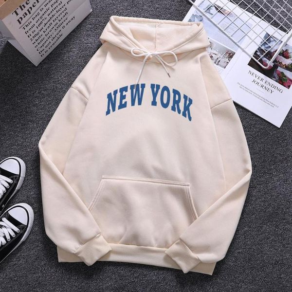 Sweats à capuche pour hommes York Usa City Print Man Hip Hop O-Neck Pull Creative Fleece Clothing Casual Pocket Sweat Mens Long Sleeves