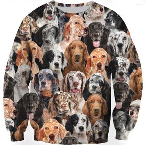 Heren Hoodies You Will Have A Bunch Of English Setters Sweatshirt 3D Print Unisex Lente/Herfst Modieus Honden Lange mouwen Ronde hals