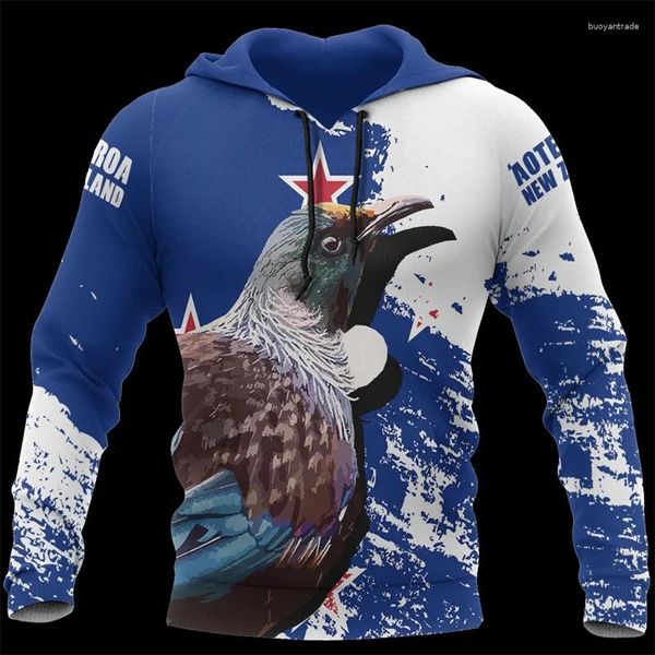 Sudaderas para hombres Zealand Aotearoa Tui Bird para hombres Fashion Street SweShirt Women Tops Caza de abrigo con capucha